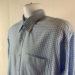 Peter Millar Blue and WhIte Button Down Shirt XL